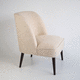 contemporary armchair / fabric / wooden / upholstered