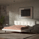double bed / contemporary / upholstered / with headboard