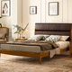 double bed / contemporary / with upholstered headboard / fabric