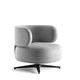 contemporary armchair / fabric / leather / metal