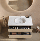 wall-hung washbasin cabinet / melamin faced chipboard / contemporary / with drawers
