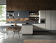 contemporary kitchen / lacquered wood / handleless / matte