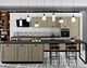 traditional kitchen / laminate / oak / island