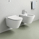 wall-hung toilet / ceramic / home / oval