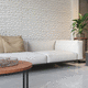 ceramic tile / embossed / satin / indoor