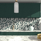 glass mosaic tile / ceramic / textured / high-gloss