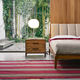 contemporary bedside table / oak / with drawer / brown