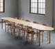 contemporary table / oak / ash / oak base