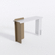 original design sideboard table / lacquered aluminum / metal base / rectangular