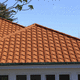 pitched roofing / metal / roof tile look / flame-retardant