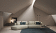 modular sofa / contemporary / fabric / leather