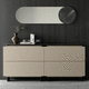 contemporary shoe cabinet / wall-mounted / lacquered wood / plywood