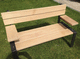 contemporary public bench / oak / with backrest