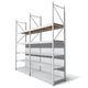 commercial shelving / merchandise / light-duty / for medium-heavy loads