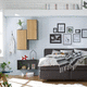 contemporary bedside table / lacquered wood / rectangular / with storage compartment