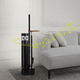 floor-standing speaker lamp / pendant / chrome / contemporary