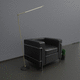 floor-standing lamp / brass / contemporary / corded