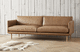 contemporary sofa / fabric / leather / brown