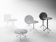contemporary bistro table / marble / steel / round