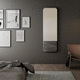 wall-mounted mirror / contemporary / rectangular / round