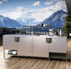 outdoor kitchen / contemporary / stainless steel / island