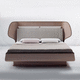 double bed / contemporary / with headboard / oak