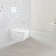 wall-hung toilet / ceramic / home / commercial