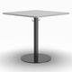 contemporary dining table / steel / steel base / square