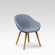 contemporary lounge chair / fabric / wooden / upholstered