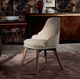 traditional chair / indoor / fabric / wooden base