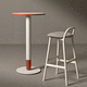 contemporary high bar table / laminate / HPL / steel base