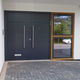 double leaf door / entry / sheet steel / galvanised steel