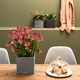 natural stone flower pot / free-standing / cube / with automatic watering