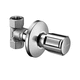 built-in shut-off valve / chrome-plated brass / indoor / commercial