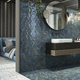 ceramic hexagonal tile / high-gloss / indoor / bathroom