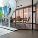 removable partition / fixed / glass / aluminum