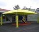 metal frame tensile structure / for shelter / with PVC membrane / for school