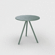 Scandinavian design table / plastic / powder-coated steel base / round