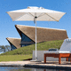 square parasol / fabric / anodized aluminum / commercial