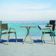 contemporary bistro table / HPL / aluminum base / round