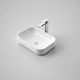 countertop washbasin / ceramic / rectangular / 1-hole