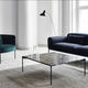 contemporary coffee table / stone / wooden base / rectangular