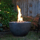 gas fire pit / concrete / thermo-lacquered aluminum / round