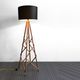 floor-standing lamp / metal / wooden / contemporary