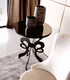traditional side table / wooden / glass / iron
