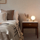 table lamp / brass / frosted glass / satin
