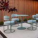 contemporary table / galvanised steel / galvanised steel base / round