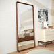 wall-mounted mirror / contemporary / rectangular / wooden