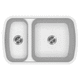 double kitchen sink / without drainboard / composite / undermount