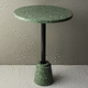 contemporary bistro table / terrazzo / steel base / round